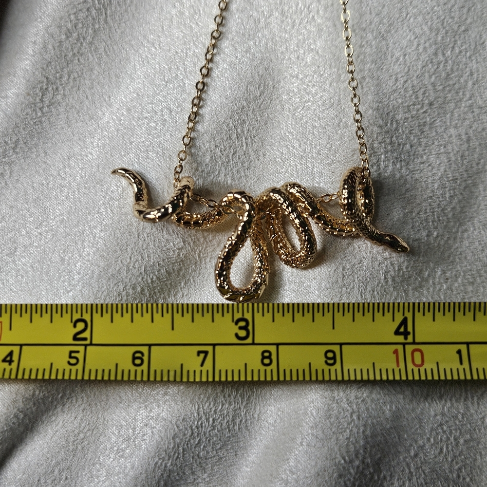 Gold Snake Slide Charm Necklace - Picture 9 of 10